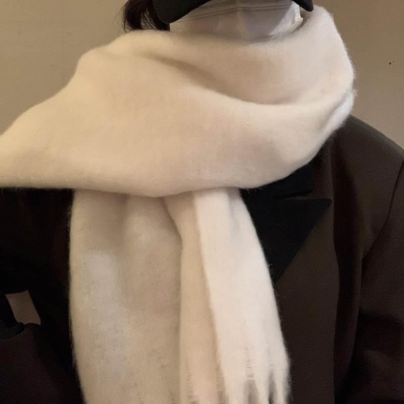 Solid Color Thickened Scarf for DGirls 2023 Winter New Korea
