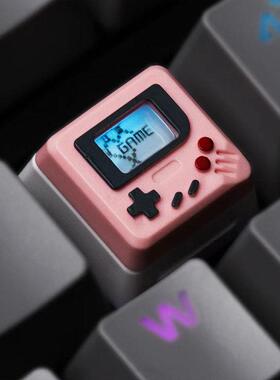 键盘复古键盘帽个性创意gameboy可替换粉色 白色esc单个透光键帽