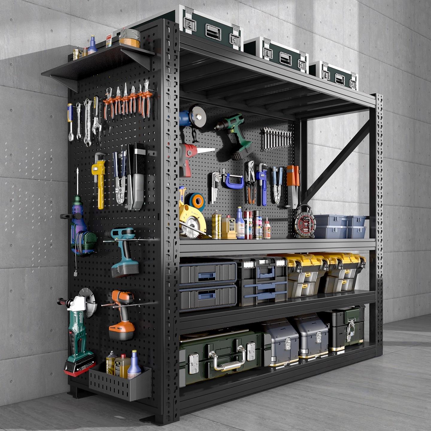 重型货架洞洞板工具架五金工具柜仓库多层置物架放置储物收纳架子