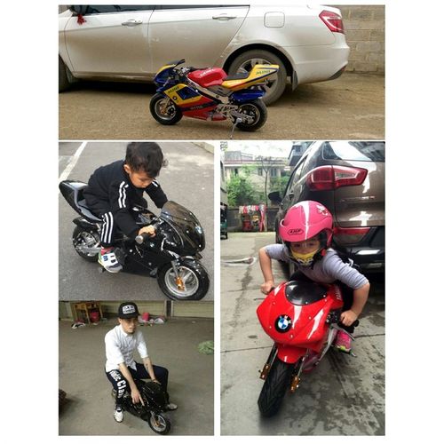 新款49CC迷你小跑车 二冲程时尚易拉电启动摩托车 小跑小型趴赛摩