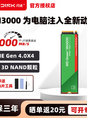 闪迪SN3000固态硬盘1T 2T 500G台式机笔记本SSD m.2硬盘pcie4.0