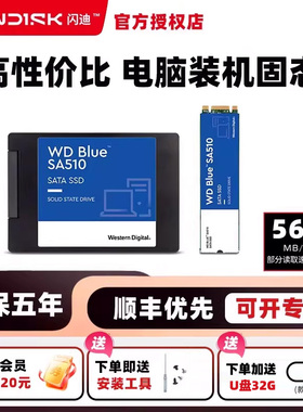 WD西数SSD固态硬盘笔记本台式机电脑 SA510 SATA M.2高速3D技术