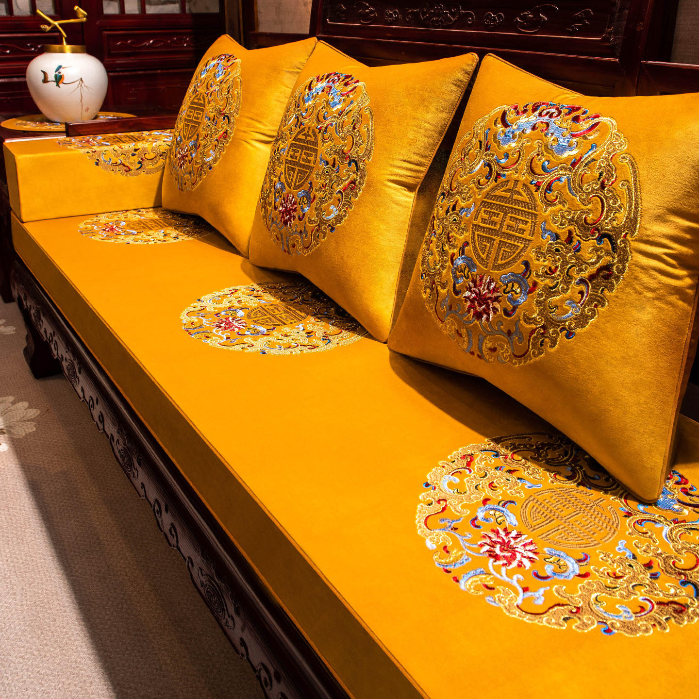新中式高端罗汉床坐垫红木家具沙发垫海绵加厚定制椅垫防滑垫子,居家布艺,沙发垫,淘宝优惠券,粉丝福利购,淘宝优惠卷