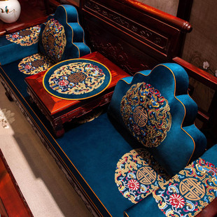 新中式红木沙发坐垫套罩中式实木家具防滑罗汉床靠垫专用垫子定制