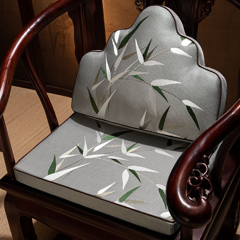 新中式红木椅子坐垫夏实木茶桌茶台餐桌椅太师椅圈椅冰丝凉席垫子