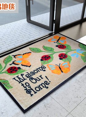 德玛地毯尼龙印花地毯商用橡胶门垫商场广告logo垫 doormat个性化