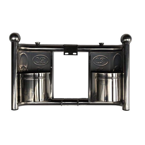 摩托车特厚不锈钢保险杠前护杠护架125通用骑士全钢储物箱带桶150