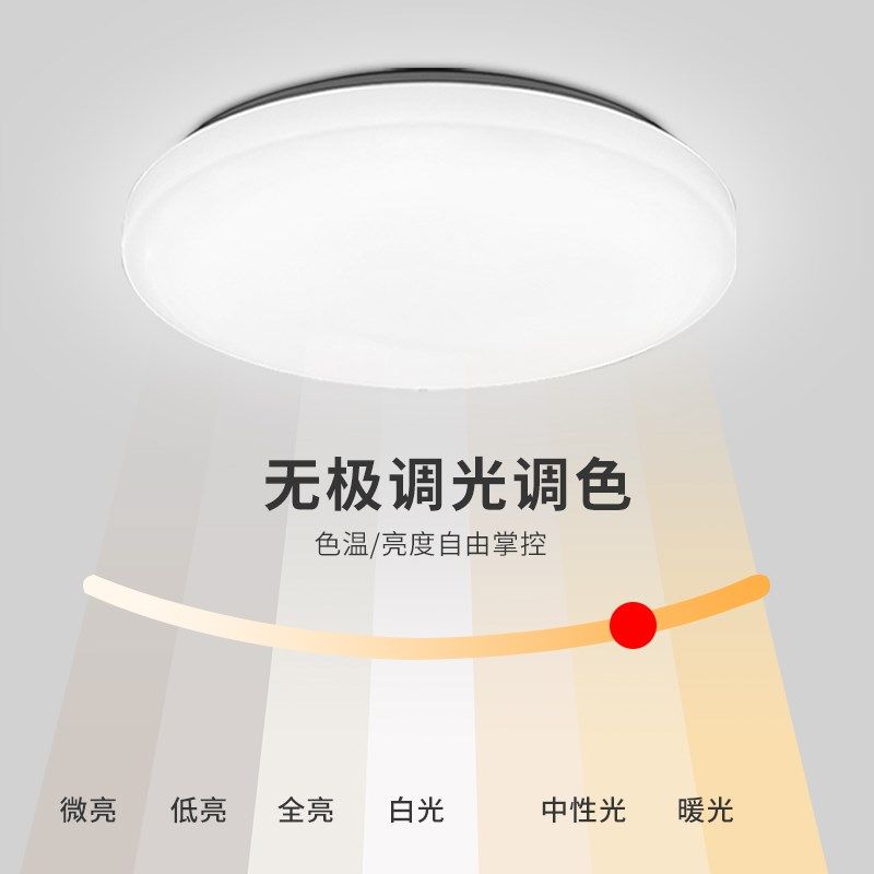 LED智能吸顶灯 遥控调光色主卧室灯两室一厅灯具组合套餐