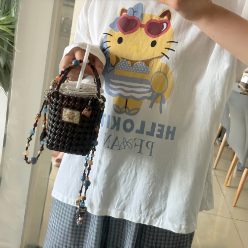 【牛马专属咖啡包】手工藤编包材料包新手简单好上手5毫米扁藤条