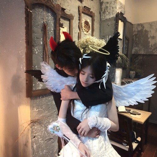 天使恶魔羽毛翅膀角色扮演cos服闺蜜情侣拍照写真装饰品装扮道具