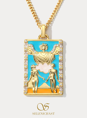 SELENICHAST原创设计恋人·塔罗牌项链小众吊坠女友生日礼物