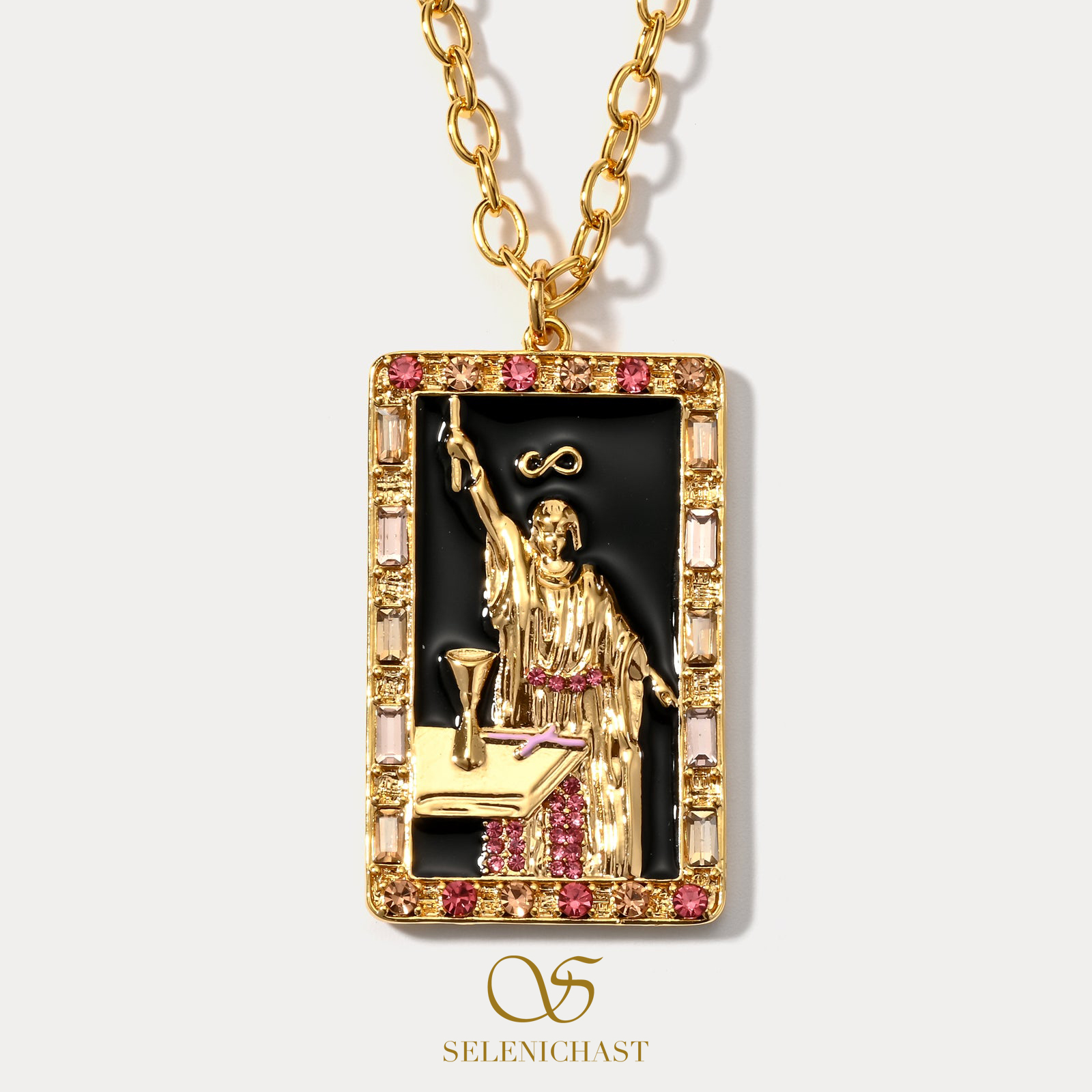 SELENICHAST原创设计魔术师·塔罗牌项链小众吊坠女友生日礼物