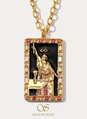 SELENICHAST原创设计魔术师·塔罗牌项链小众吊坠女友生日礼物