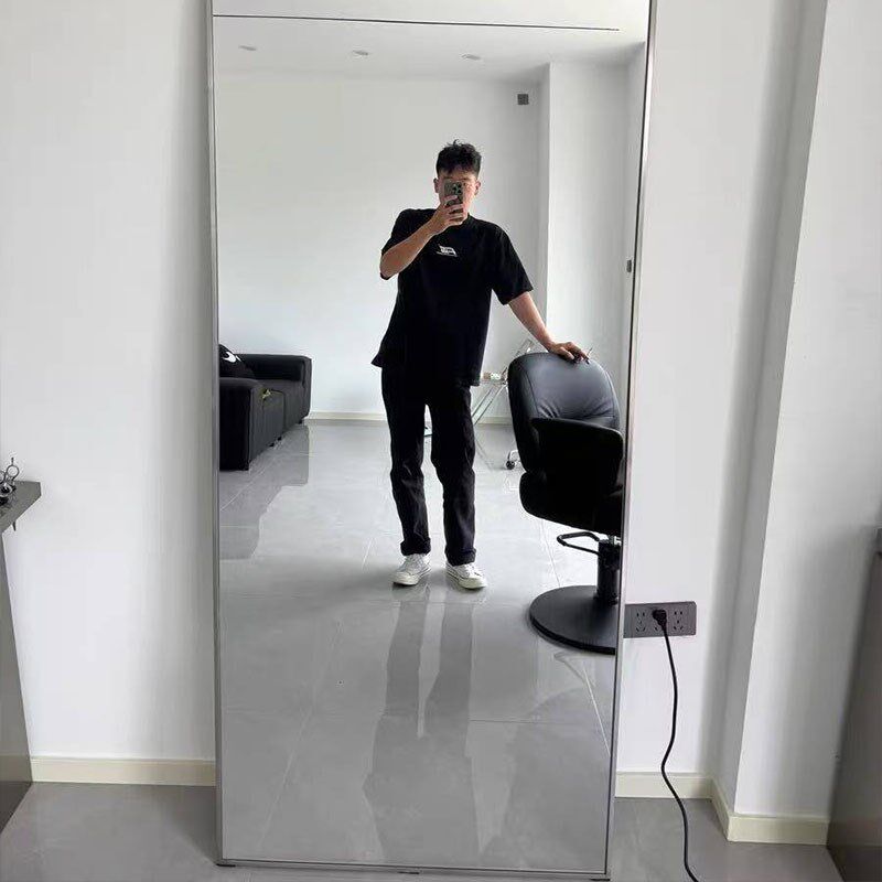 服装店试衣镜女装店镜子全身镜不锈钢边框全身镜美颜瘦身镜
