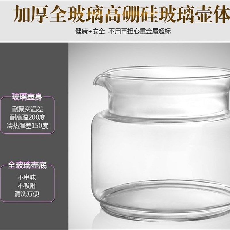 加厚全玻璃养生壶一体式多功能全自动电水煮茶熬药煲汤桦树茸药膳
