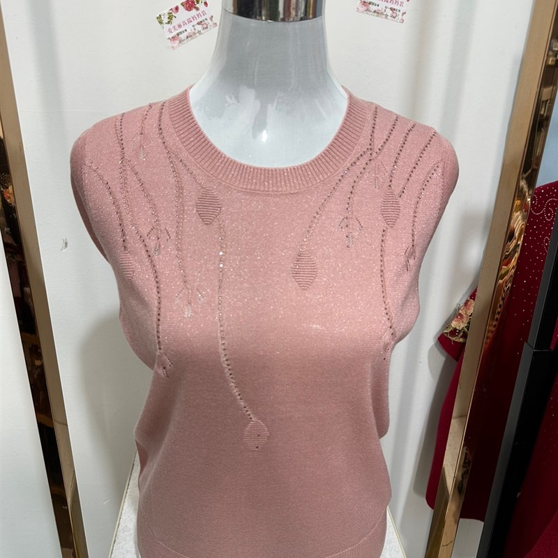 高品质针织长袖t恤女中老年妈妈金丝圆领薄款打底衫奶奶春秋上衣
