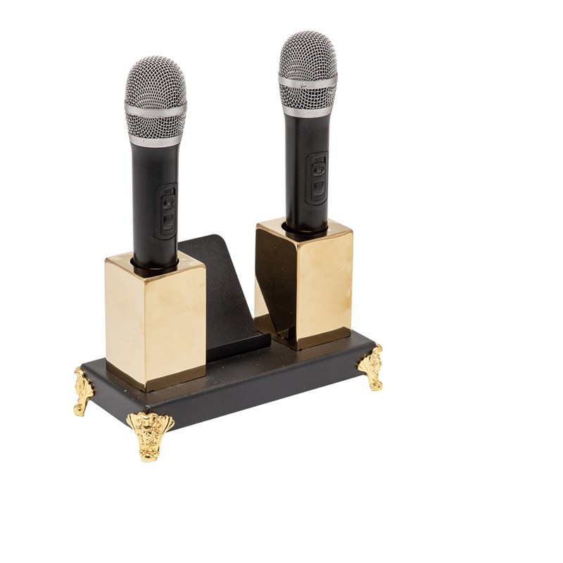 不锈钢无线话筒支架ktv酒店夜场麦克风架咪唑桌面话筒架摆件摆台