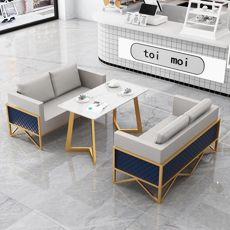 定制北欧甜品奶茶店卡座沙发烘培休闲酒吧清吧商用铁艺咖啡厅桌椅