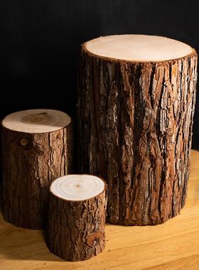 仿真木桩树桩假仿木桩圆木墩商场服装店橱窗造景装饰道具木头桩子
