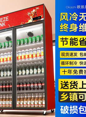 风冷冰箱冷藏展示柜双门保鲜柜三开门酒水柜商用单门饮料柜啤酒柜