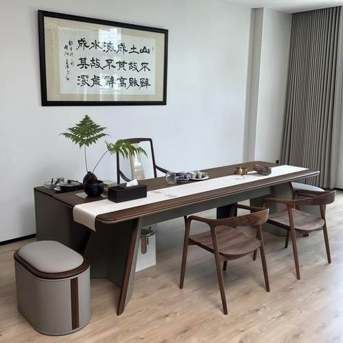 新中式实木茶桌椅组合2025新款现代简约客厅办公室茶室茶几泡茶桌