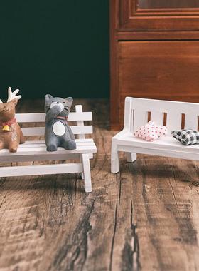 Zakka实木家居小椅子摆件饰品桌面可爱装饰木质桌椅拍摄道具