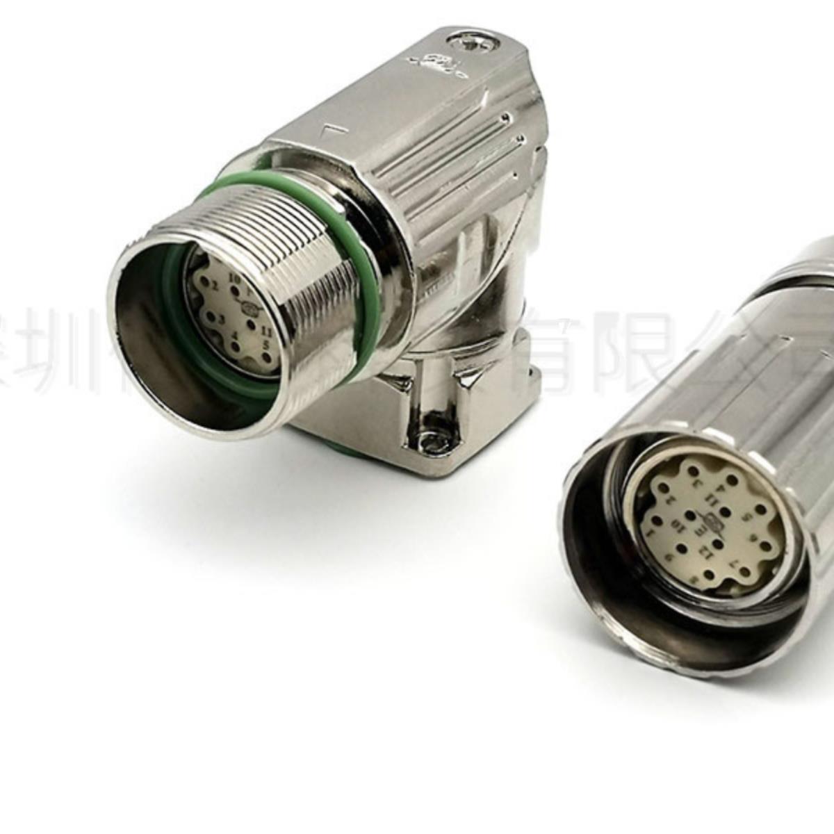 M23连接器6孔17芯8PIN12针伺服电机编码器航空插头座M623逆顺时针