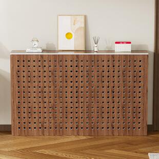 洞洞板桃木色暖气片遮挡罩暖气管道遮挡装饰客厅地暖管装饰遮挡箱