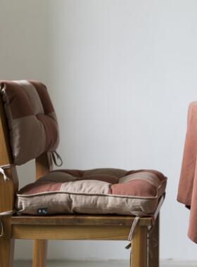 『九宫格』拼色棉麻椅垫靠背垫榻榻米蒲团坐垫 天然棉麻淡饭自制