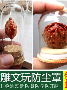 文玩核桃葫芦核雕单籽密封底防尘防开裂陈列展示玻璃罩收纳瓶包邮