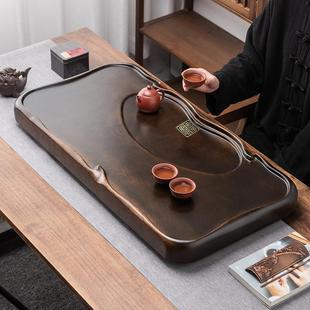 家用实木茶台大号茶海办公室排水功夫茶具简约 黑檀木茶盘2025新款