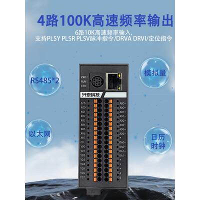 国产PLC工控板 可拓展 4路100K脉冲输出 支持以太网modbusTCP
