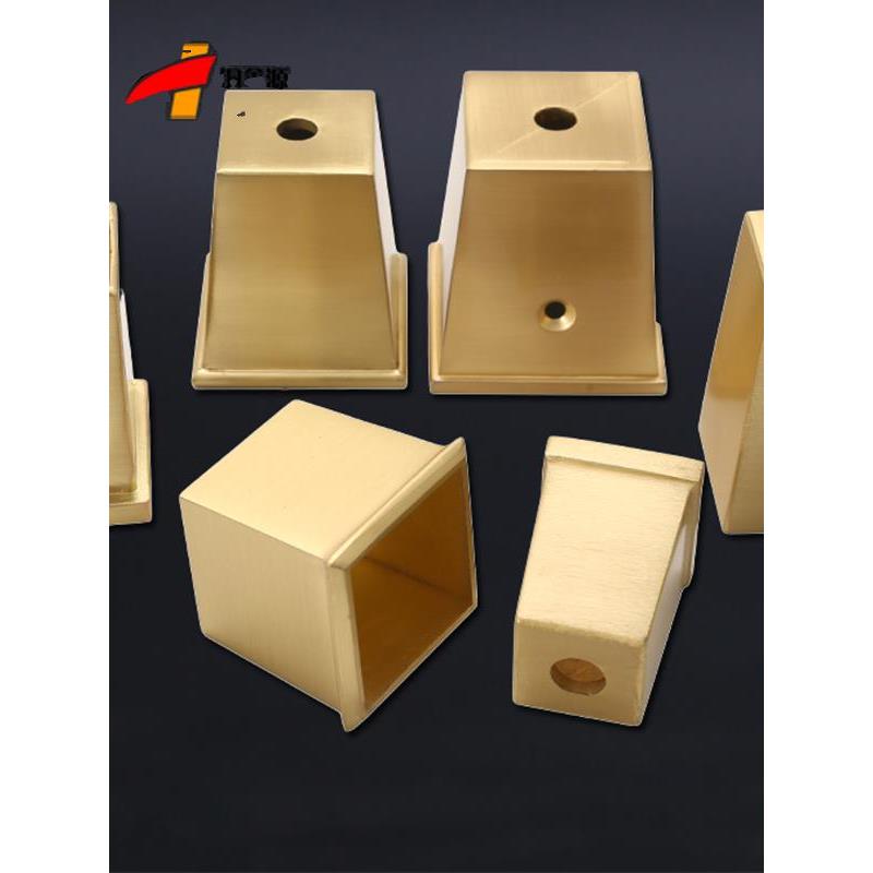 脚套椅子脚套锌合金四方脚套铜拉丝家具脚套橱柜床头柜脚套铜脚套