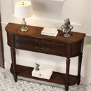 美式 门厅隔断玄关柜靠墙玄关桌 实木半圆玄关桌走廊简约玄关台欧式