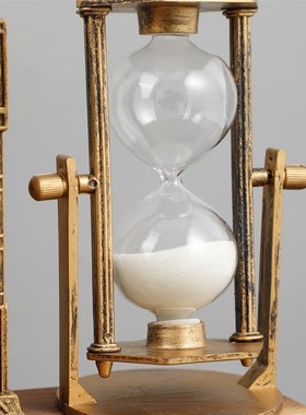 工业风大本钟模型复古沙漏装饰品摆件杂货铺橱窗道具美式桌面时钟