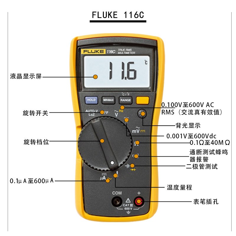 FLUKE福禄克F15B+F17B+数字万用表/F101/106/F107/18B智能高精度