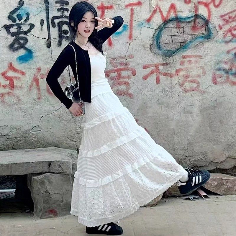 白色半身裙子女春夏季2025新款显瘦a字蓬蓬气质法式蕾丝蛋糕长裙,女装/女士精品,半身裙,淘宝优惠券,粉丝福利购,淘宝优惠卷