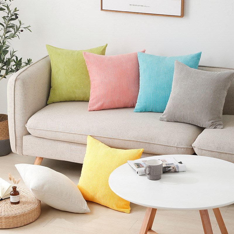 2024北欧简约办公室抱枕正方形绒抱枕套不含芯腰枕客厅靠枕沙发