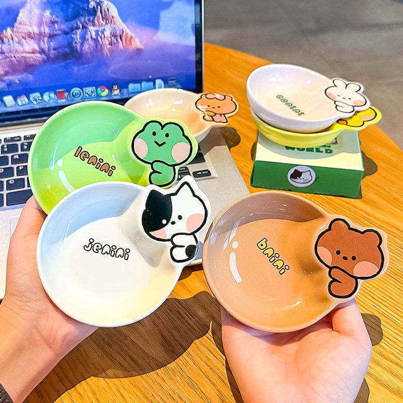 创意小碟子陶瓷烤肉蘸料碟调料碟酱油碟小蘸碟迷你新款可爱小吃碟