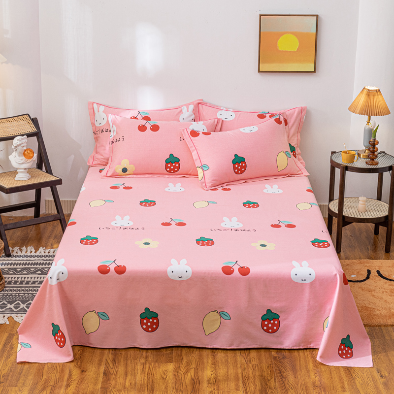 纯棉磨毛床单直角单件学生单双人加厚全棉布被单条纹床单可定做