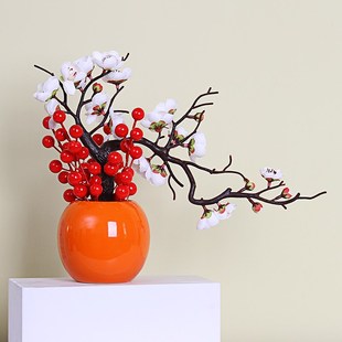 发财红果乔迁新居结婚礼品玄关客厅开业招财摆件电视柜家居装 饰品