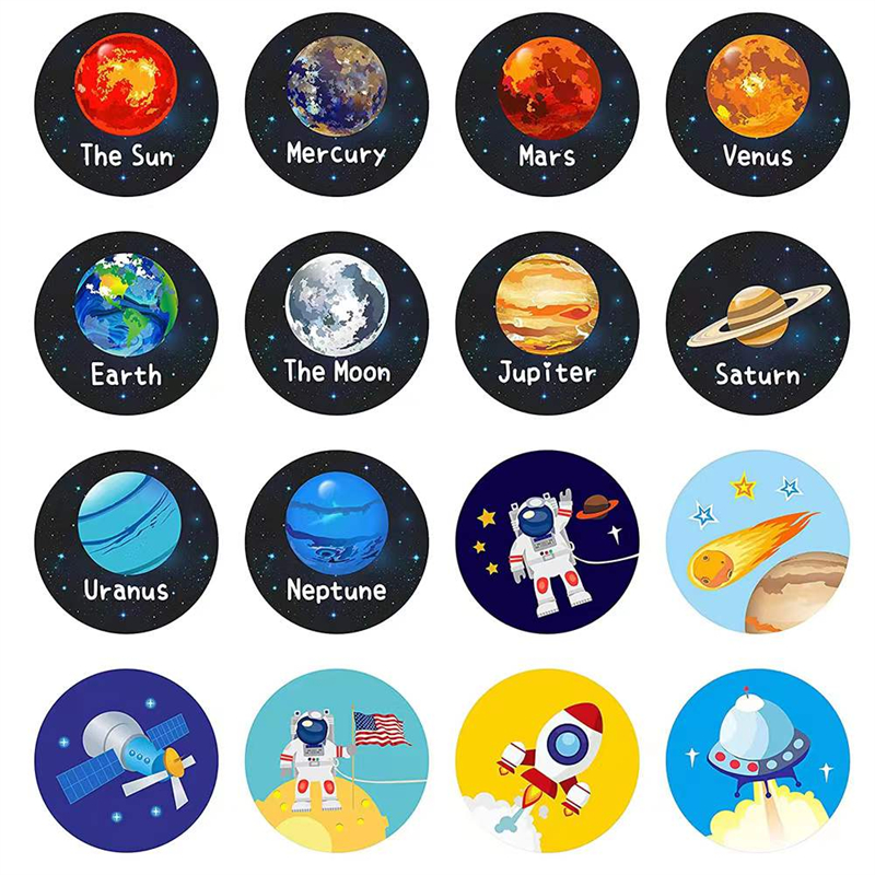 500张/卷宇宙星空手账贴纸学生奖励贴纸儿童贴贴画装饰不干胶标签