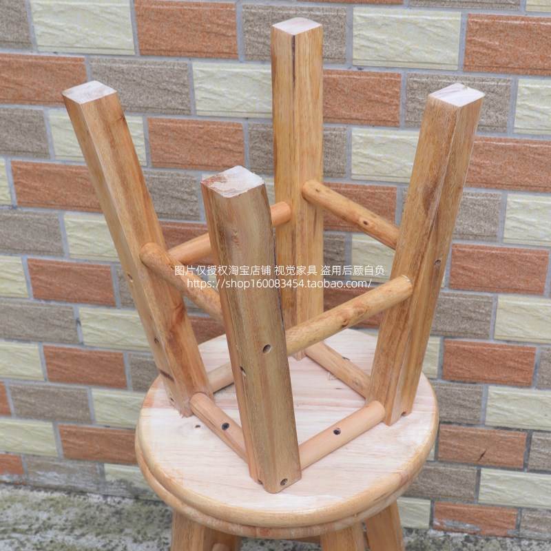 35 40 45 50cm高实木小圆凳子橡胶木凳子小板凳矮凳子高凳梯凳子