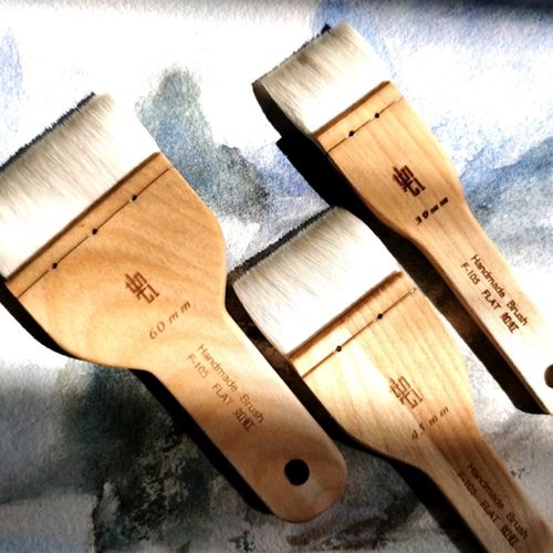 如虹画笔 F-105羊毛排刷板刷 细光锋板刷 水彩丙烯油画刷