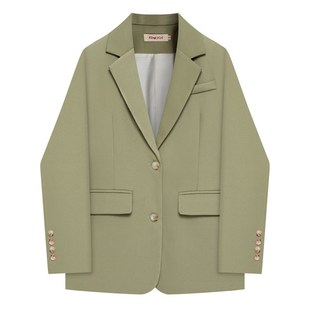 橄榄绿休闲小西装外套女春秋新款小个子高级感绿色秋冬女西服上衣