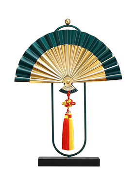 新中式摆件客厅桌面玄关电视柜家居装饰品创意扇子乔迁新居之礼品