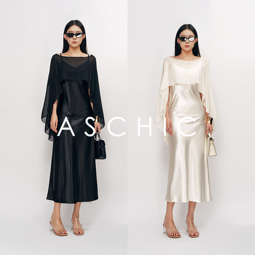 AS chicSS 夏日流动美学 蝙蝠袖白色斗篷罩衫女外搭上衣ASS1835