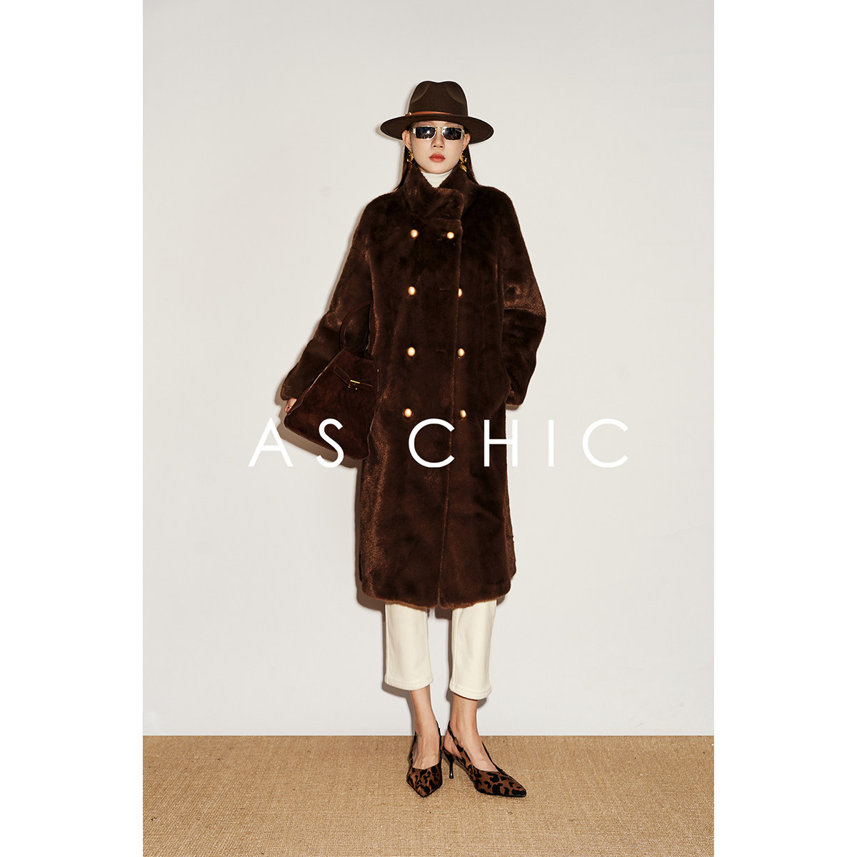 AS chicAW 维也纳冬日/环保仿皮草羊羔皮毛一体大衣外套ASP1756