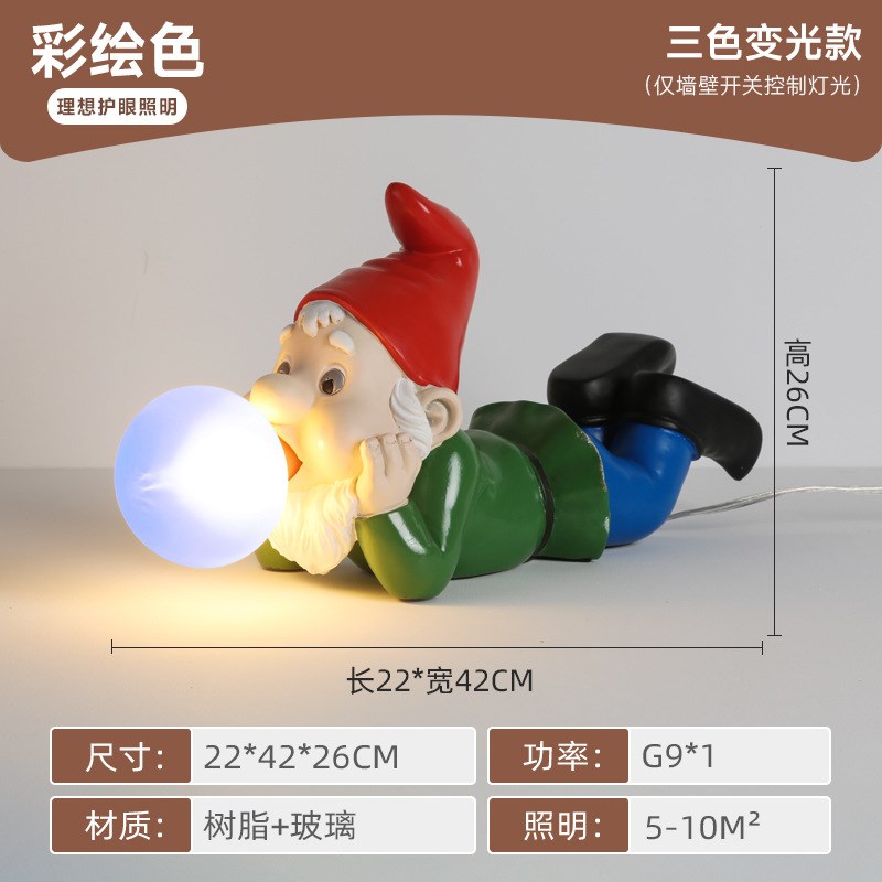 意大利设计小矮人台灯圣诞老人装饰氛围灯卧室床头装饰品灯饰