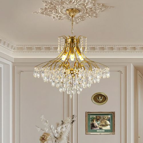 轻奢水晶吊灯跨境法式复古风美式乡村别墅客厅餐厅酒店高档吊灯具